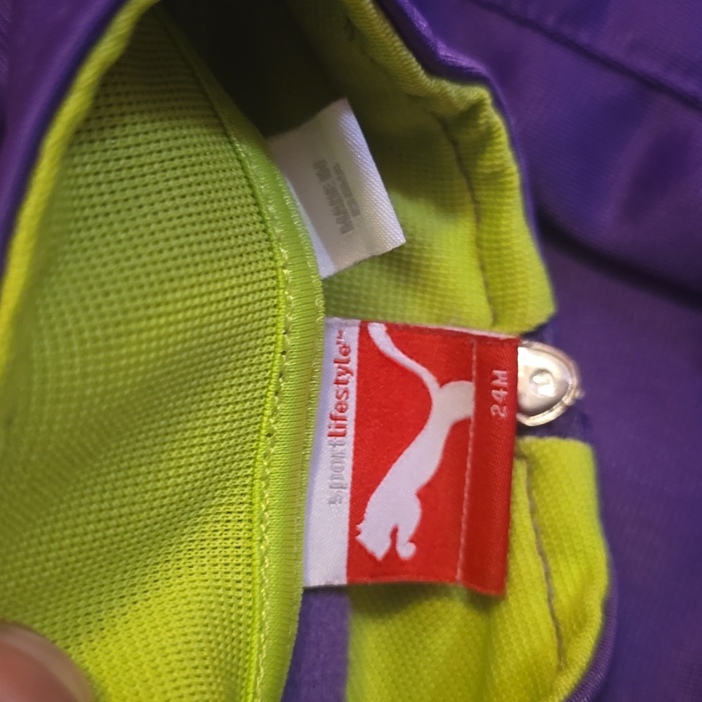PUMA 12mo. Girls Purple and Lime Tracksuit - Picture 3 of 7
